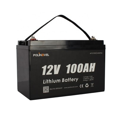 Polinovel AF 12V 100Ah Lithium Ion LiFePO4 Battery For Leisure RV Caravan Marine Boat Solar Storage Application